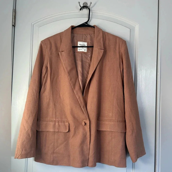 Abercrombie and Fitch linen blend relaxed Blazer size medium - Picture 3 of 11